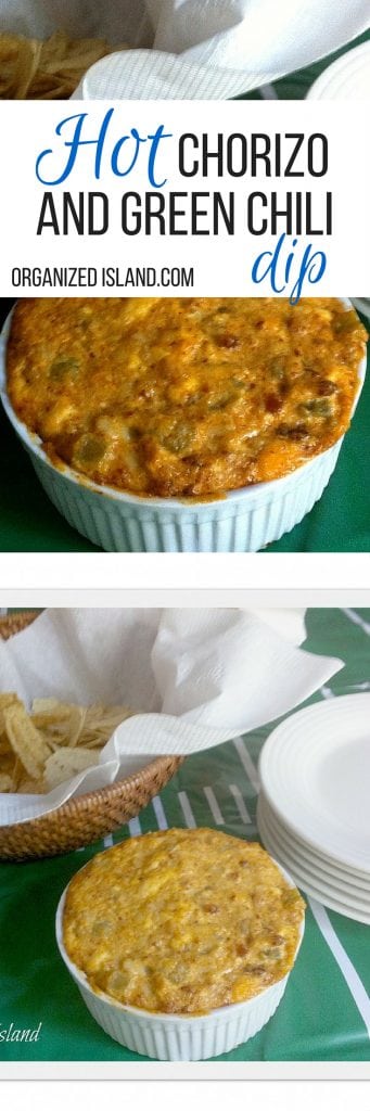Looking for a quick and easy hot dip for football season? This chorizo green chili dip is outstanding. 