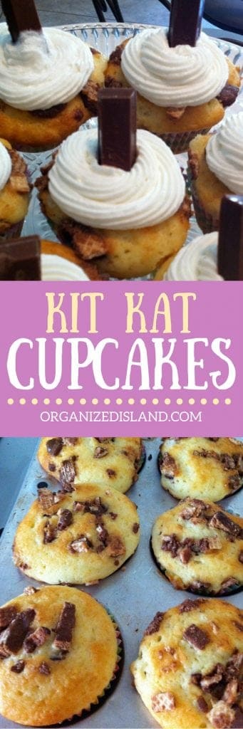 These Kit Kat Cupcakes are so easy to make and make a wonderful surprise dessert!