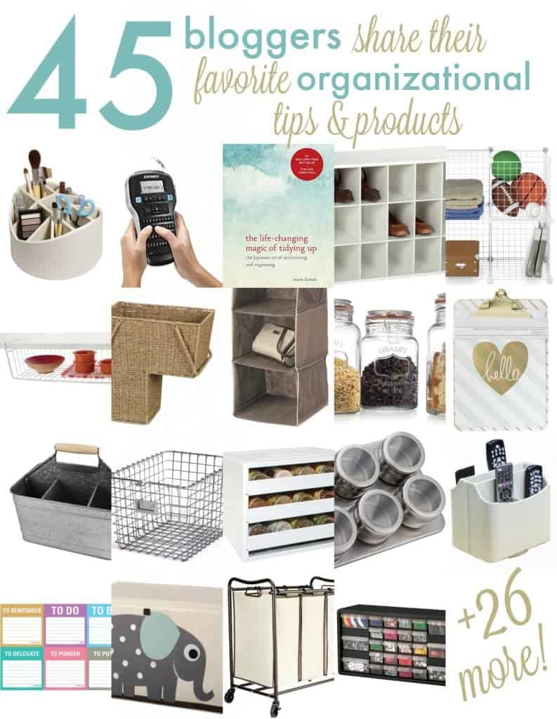 Favorite organizing tools from top bloggers. So many great ideas here to declutter and get organized!