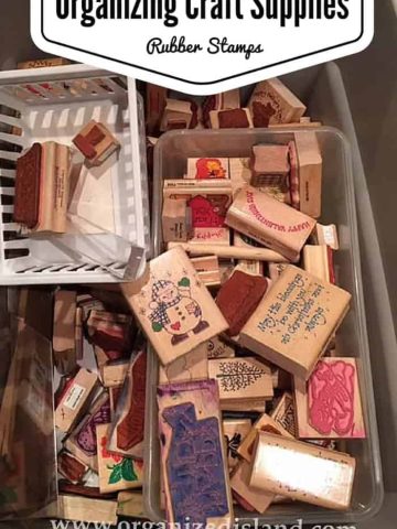 I have a lot of rubber stamps, but not a lot of room. See how I organized these in a small space!