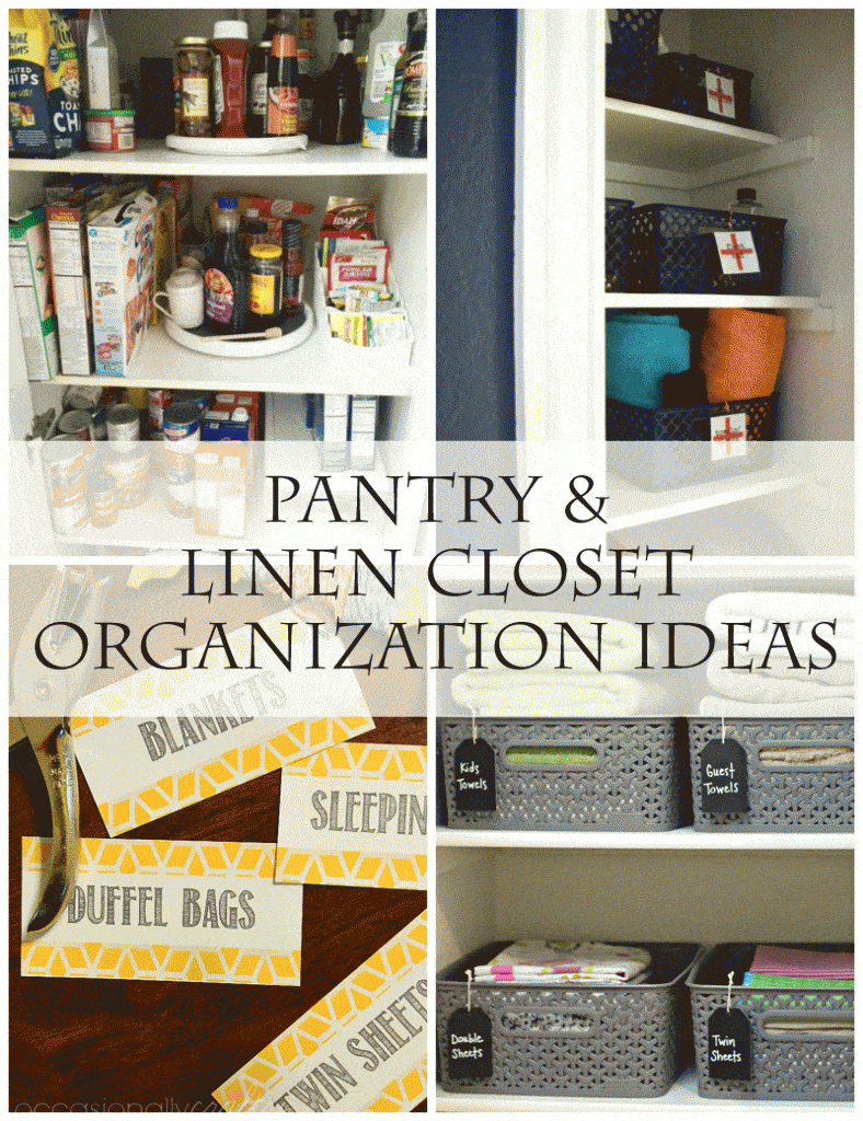 Cool pantry and linen closet organization ideas and tips!