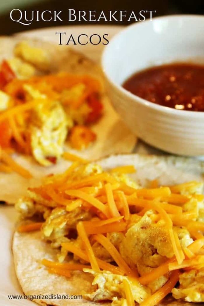 These quick breakfast tacos are so simple to make and change up breakfast! Make with warm corn tortillas, these are a tasty way to make breakfast exciting!