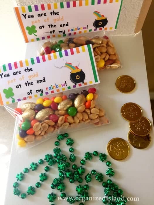 Rainbow trail mix is a fun and easy way to whip up a St. Patrick's Day treat!