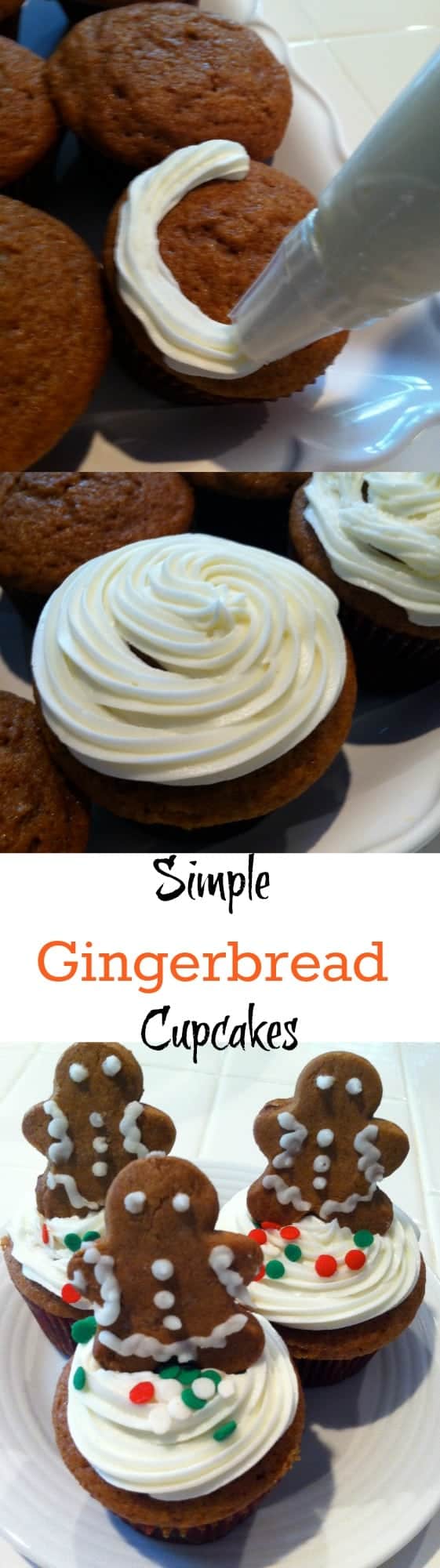 These simple gingerbread cupcakes are so easy to make with a boxed cake mix!