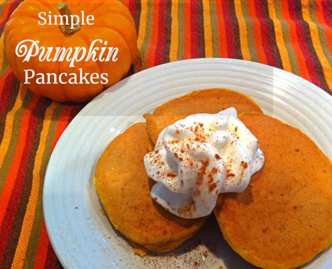 Simple way to make fluffy, pumpkin pancakes! A fun fall breakfast.