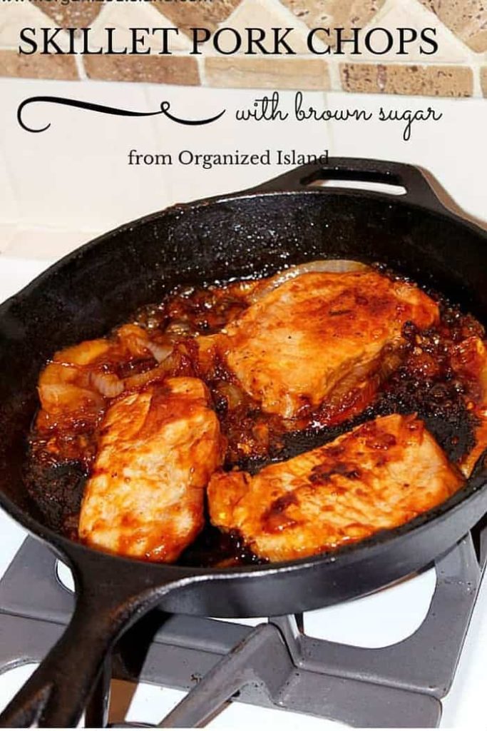 Pork chops with a tangy brown sugar sauce made on your stove top in a single skillet!