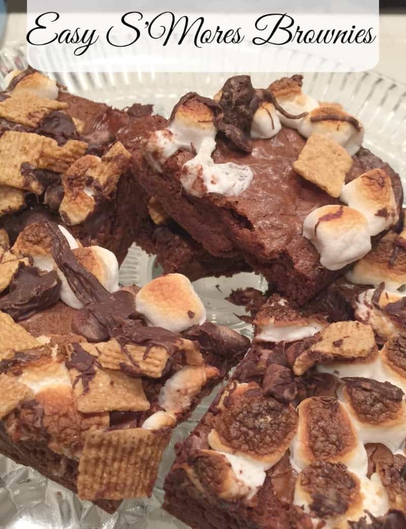 Easy s'mores Brownies from a mix