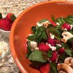 A nice light salad, this Spinach Strawberry Feta Salad is a perfect blend of greens, strawberries, mushrooms and pecans!