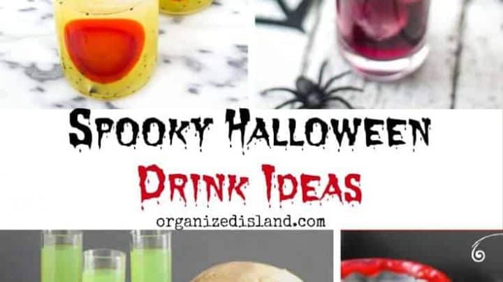 A round up of spooky Halloween drink ideas (alcoholic and non-alcoholic) dink ideas for your Halloween dinner or party.