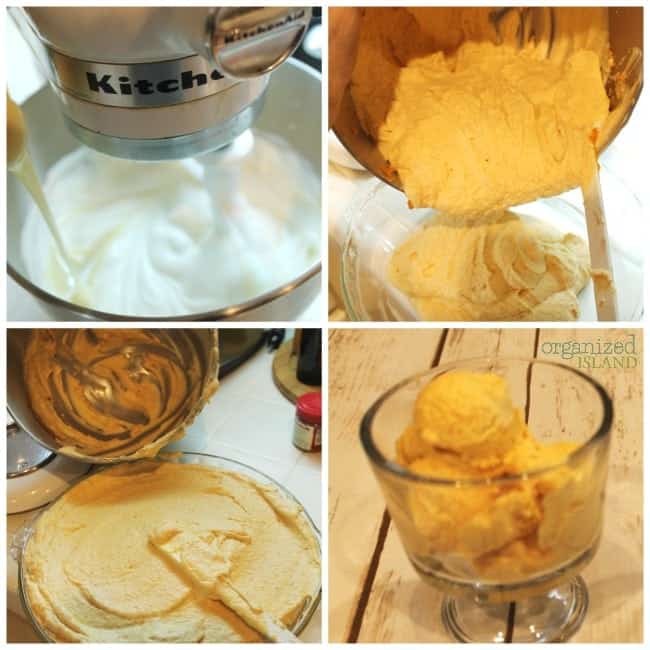 Only four easy steps to make this simple no churn pumpkin pie ice cream recipe.