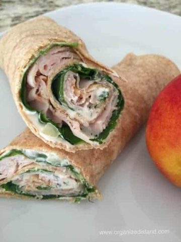 These Crunchy Turkey Spinach Wraps make a wonderful lunch or snack idea! So tasty with the crunch and very easy to make. Great for an appetizer or tailgate dish too!