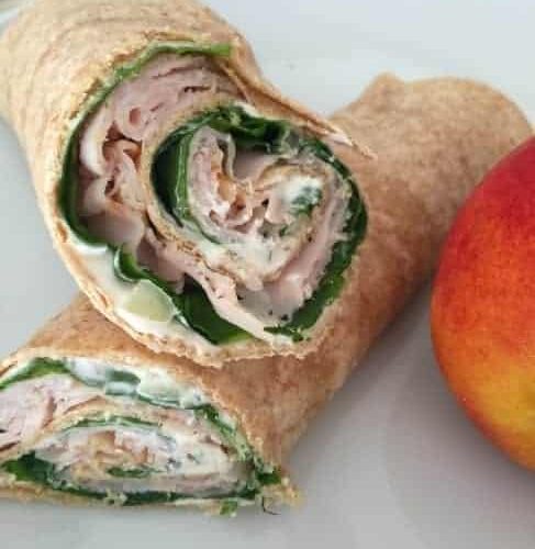 These Crunchy Turkey Spinach Wraps make a wonderful lunch or snack idea! So tasty with the crunch and very easy to make. Great for an appetizer or tailgate dish too!