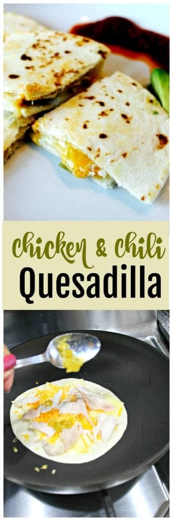 Easy Chicken Green Chili Quesadilla Recipe - make it in minutes!