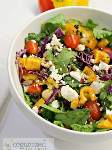 This easy Mediterranean Salad recipe is a favorite for potlucks, dinners and picnics. Also makes a great lunch bag meal!