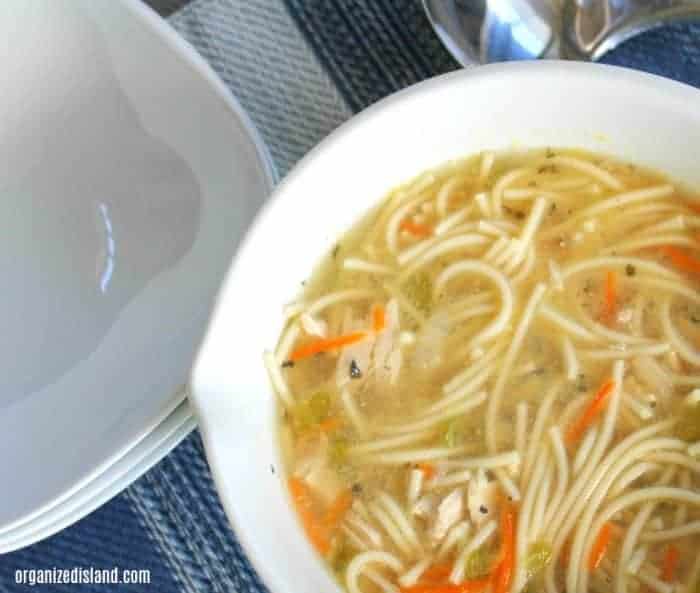 Easy Chicken Soup with Spaghetti Recipe - a great way to save money!