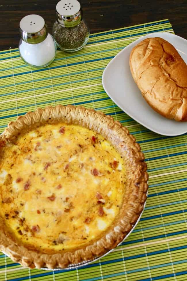 Easy Bacon Cheese Quiche Recipe with step by step how to make a quiche photos.