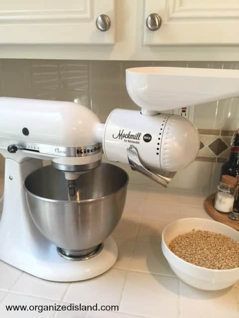 The Mock Mill turns your stand mixer into a grinder! It is so easy to make your own flour!