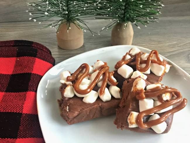 This Mexican Hot Chocolate fudge is the perfect "easy" dessert for the holidays! 