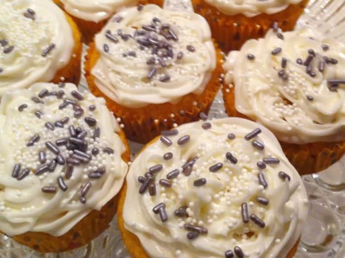 Delicious recipe for champagne cupcakes. The taste is subtle but nice in both the cupcake and frosting.