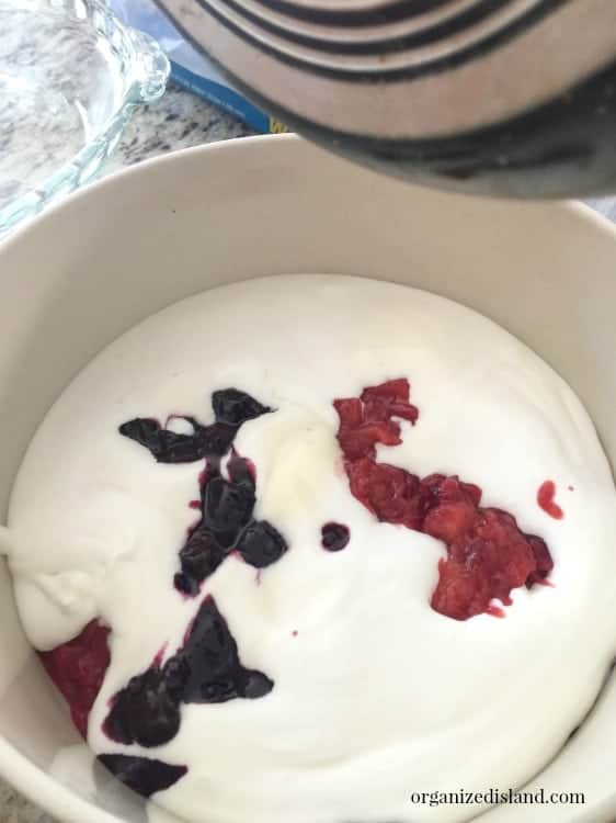 This Red White and Blue dessert recipe is so easy to make and it is no churn ice cream!