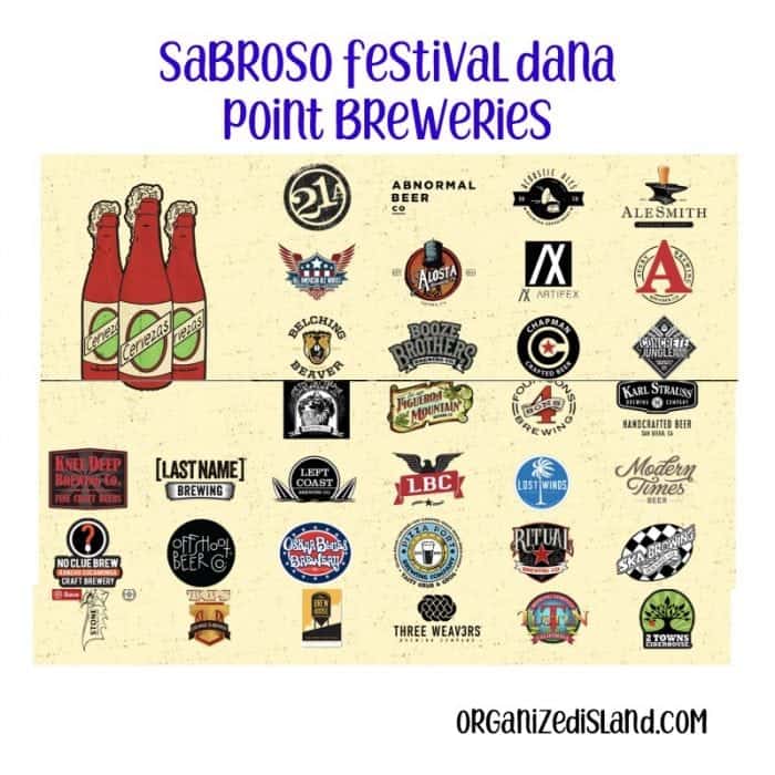 Sabroso festival list of breweries for Dana Point