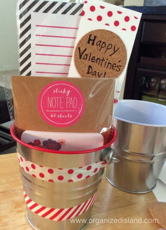 Valentine's gifts come together quick with some washi tape and punches!